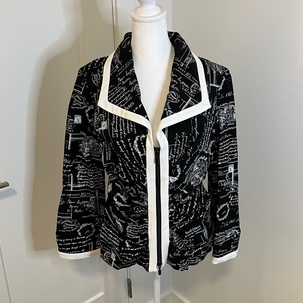Joseph Ribkoff Black & White Blazer - Size 12 - FREE SHIPPING on Bundles $95+